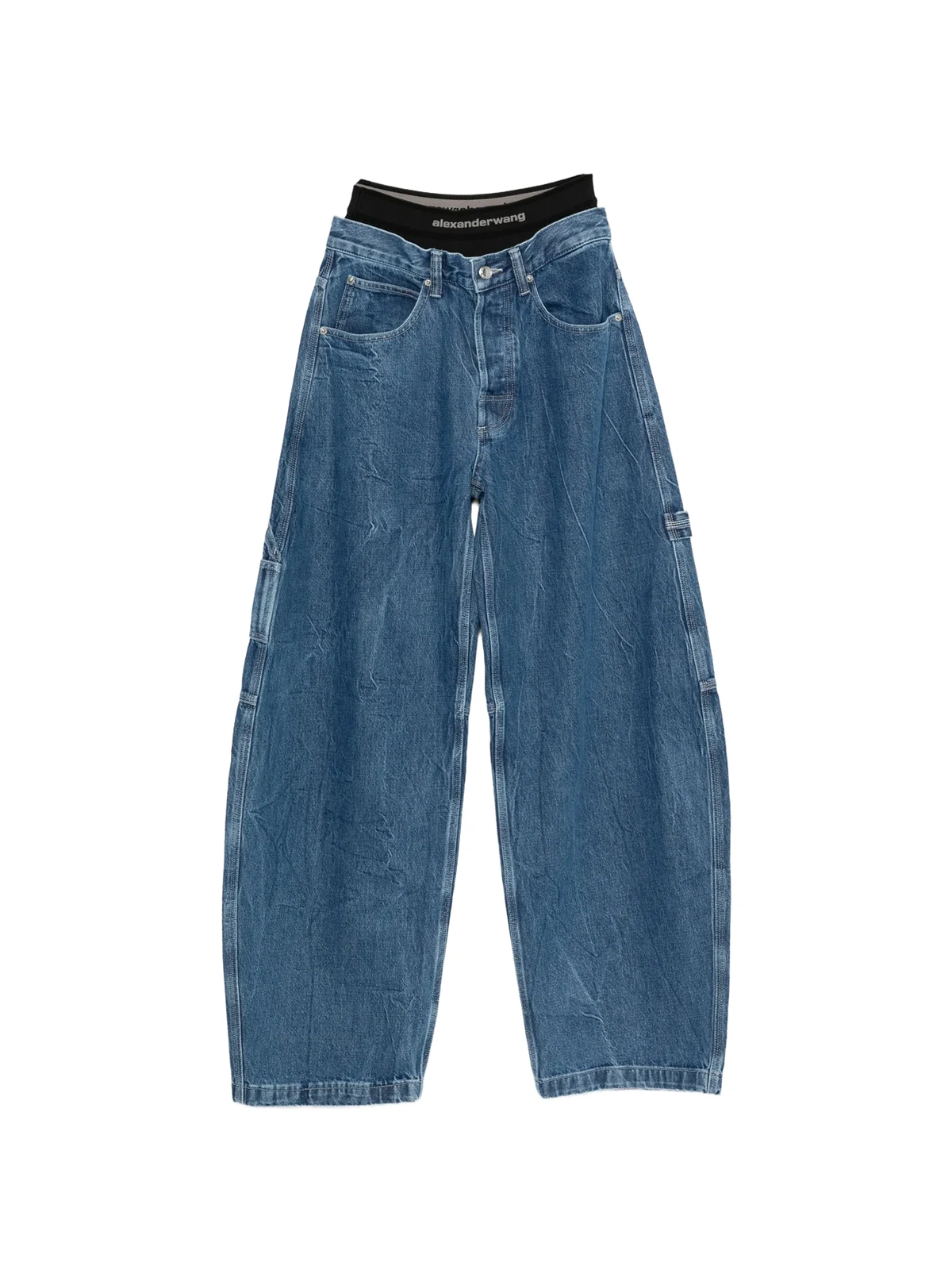 cotton mid-rise jeans