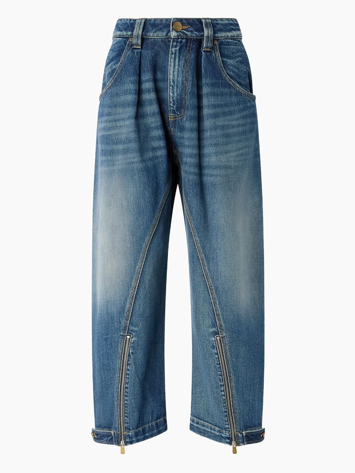 zip-detail jeans