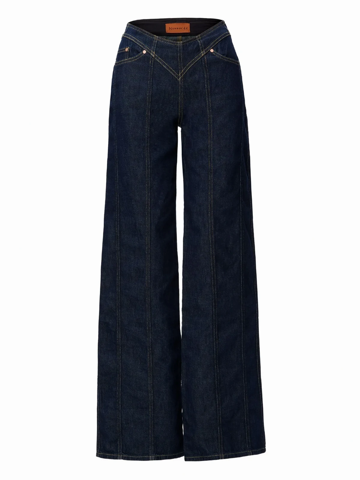 cotton wide-leg jeans