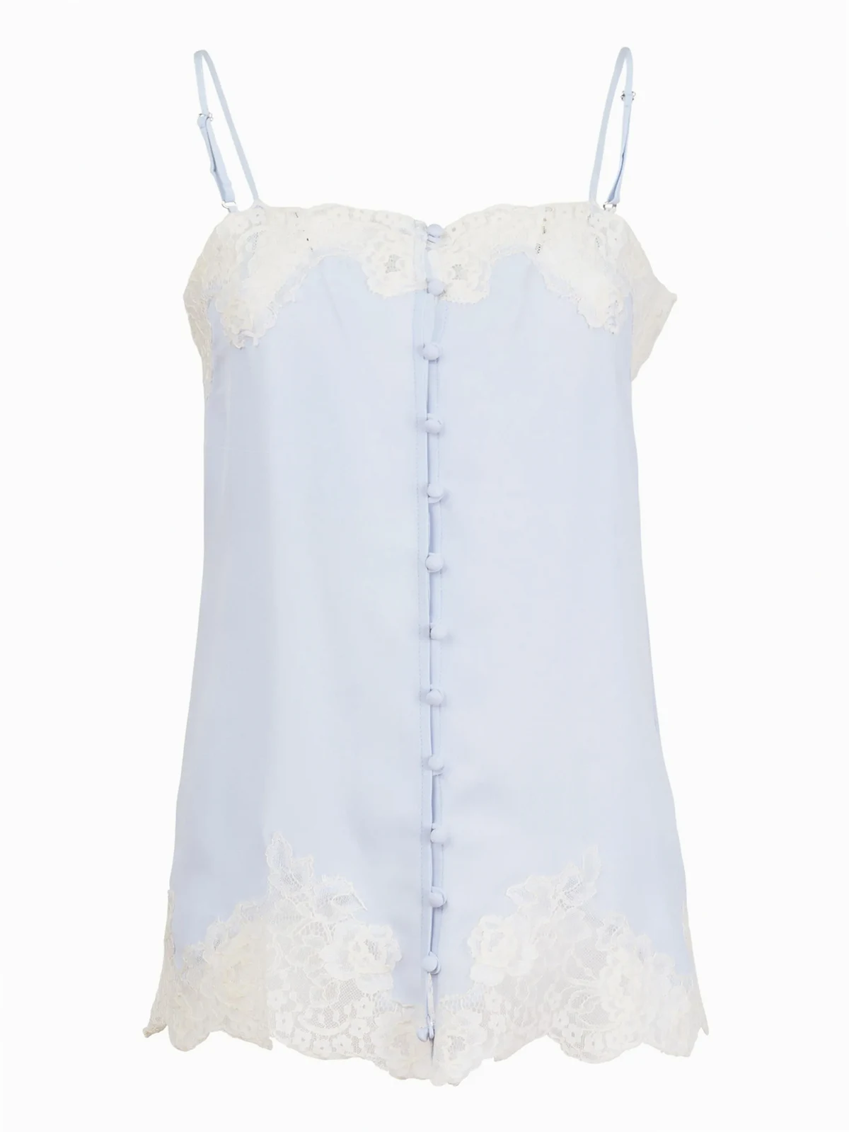 lace-trimmed button-front slip