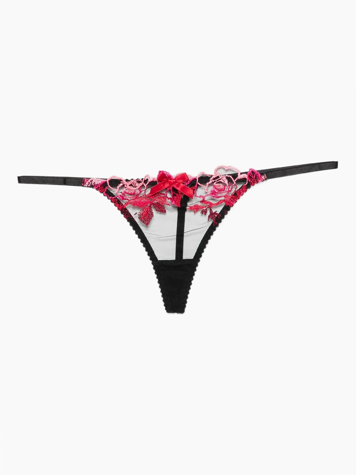 Callypso floral-embroidered thong