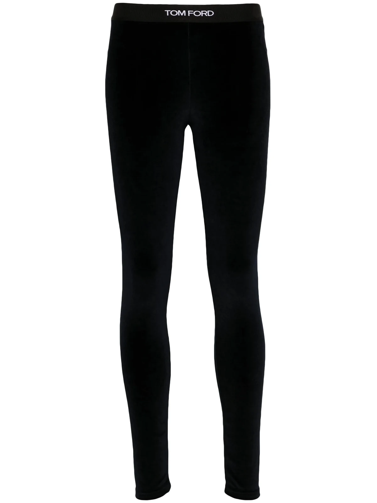 velvet logo-detail leggings