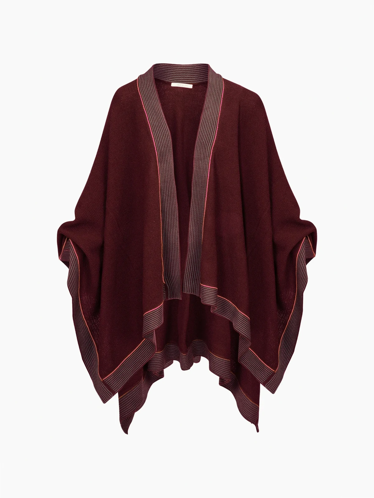 striped open-front cape