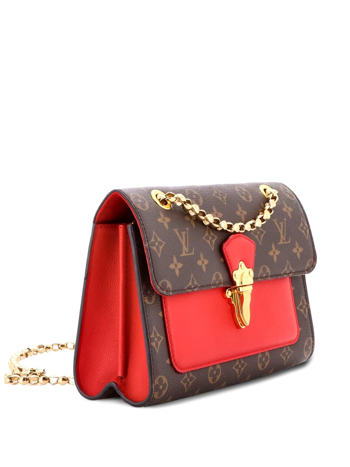 Victoire Schultertasche aus Canvas und Leder mit Monogramm