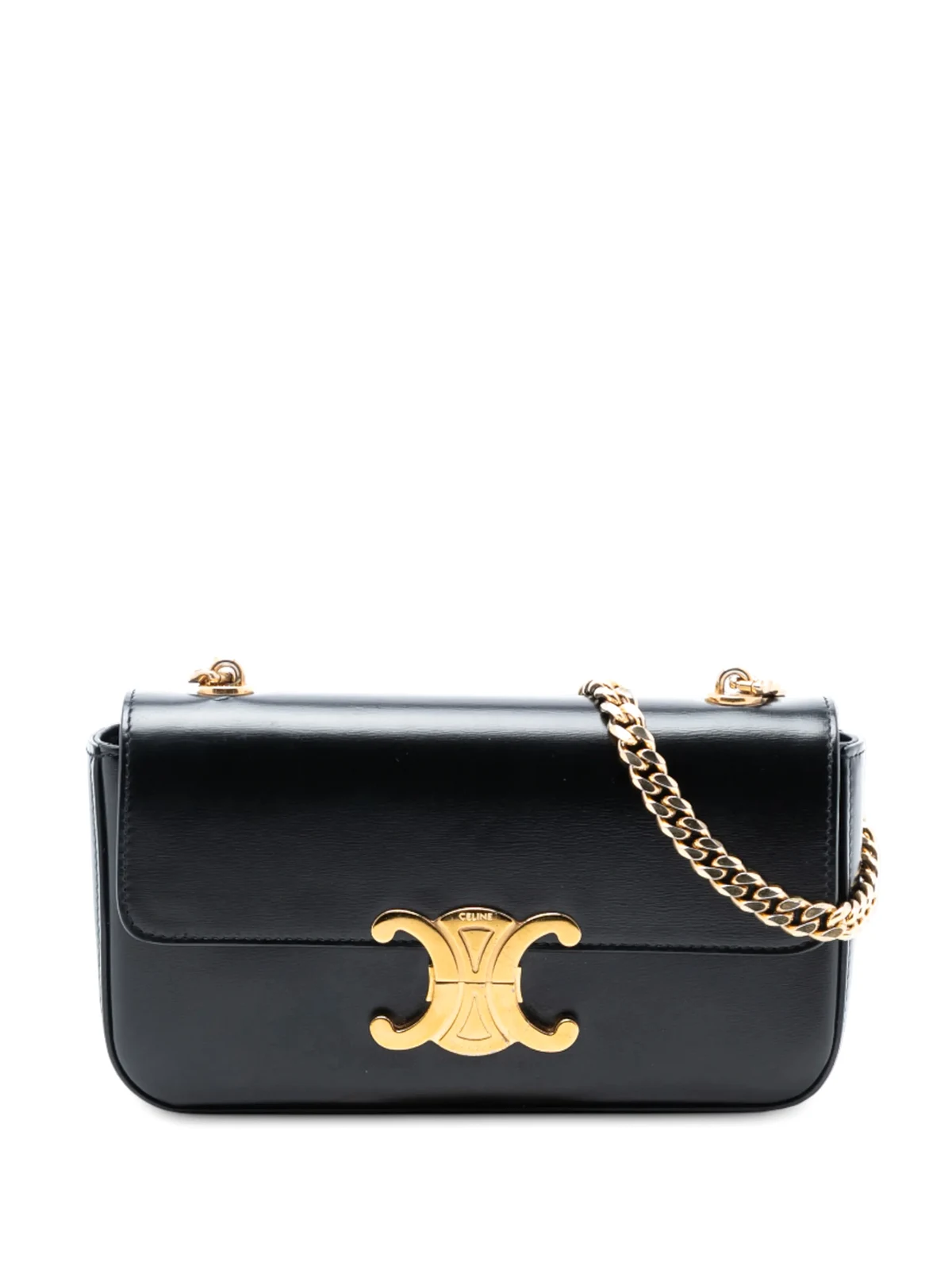 2022 Claude Schultertasche aus glänzendem Kalbsleder