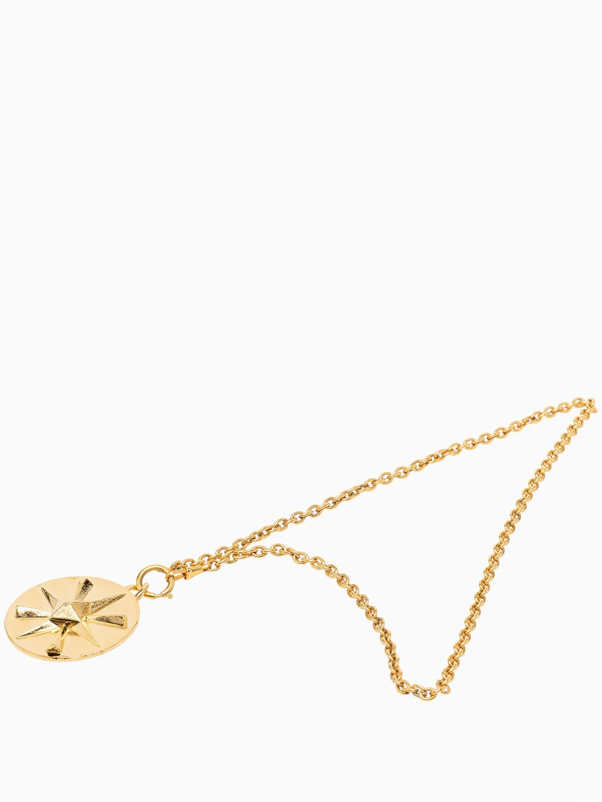 1970-1980 CC Gold Plated Star Round Pendant Necklace costume necklace