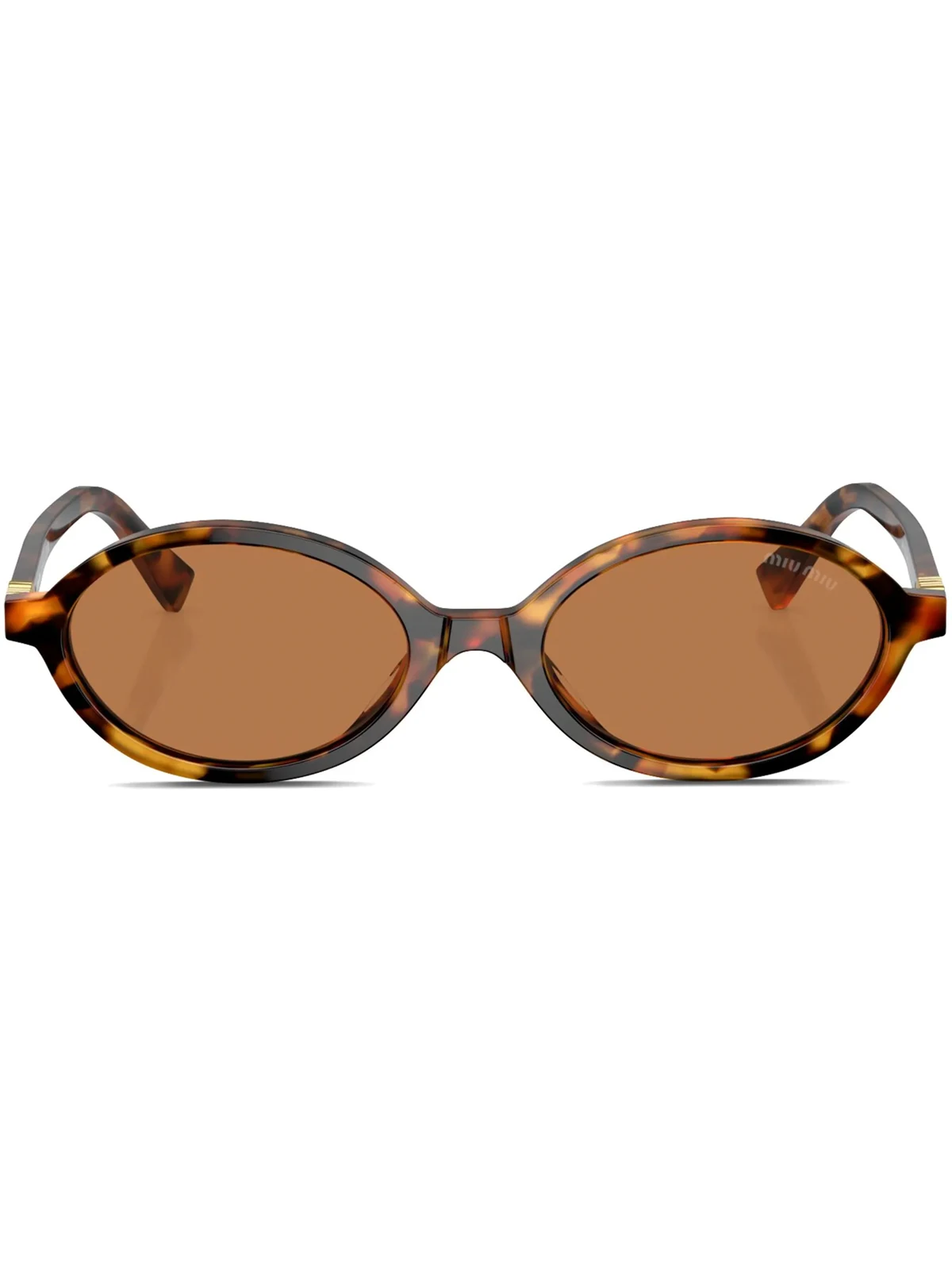 tortoiseshell-effect oval-frame sunglasses