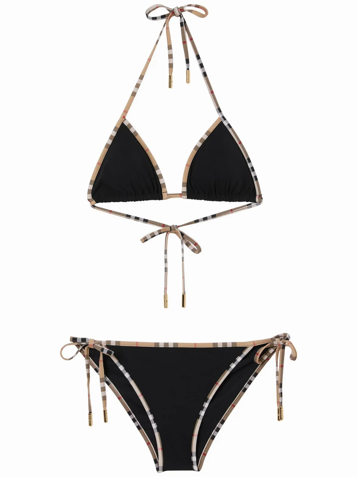 Triangel-Bikini mit Vintage-Check
