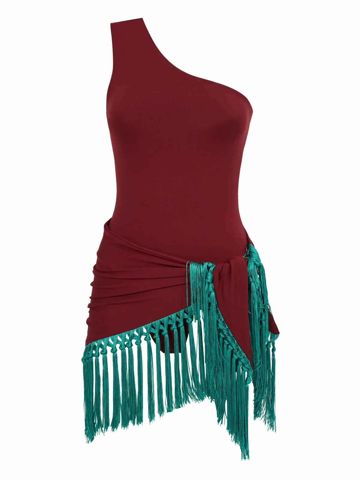 Yacare One-Shoulder-Badeanzug mit Fransen