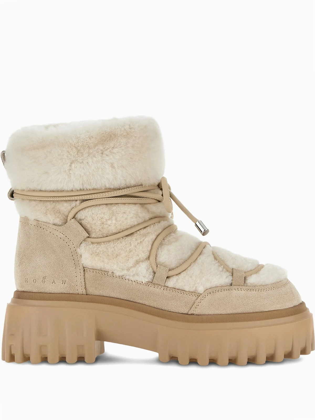 Stiefel mit Shearling-Besatz