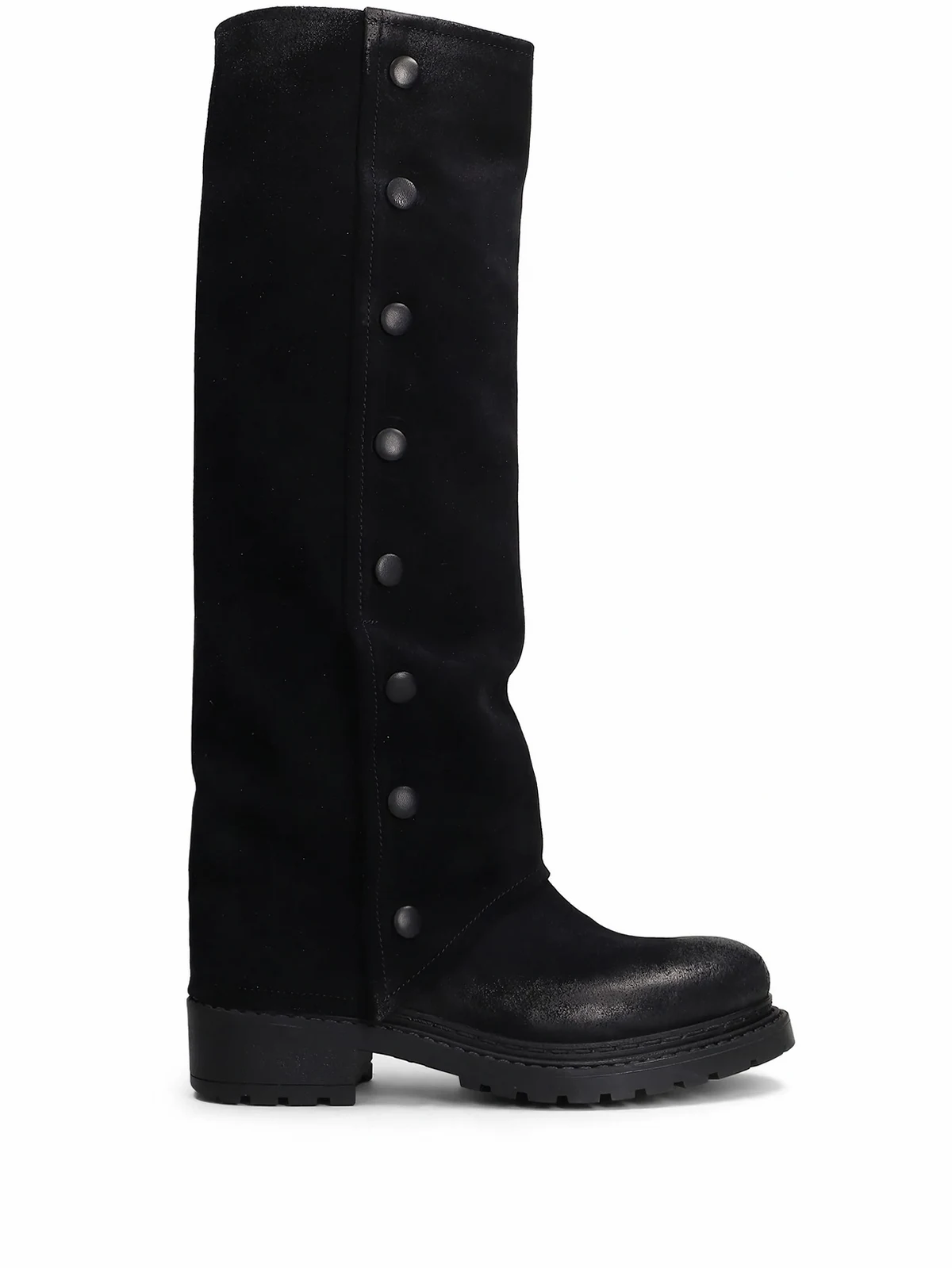 button-details knee-high boots