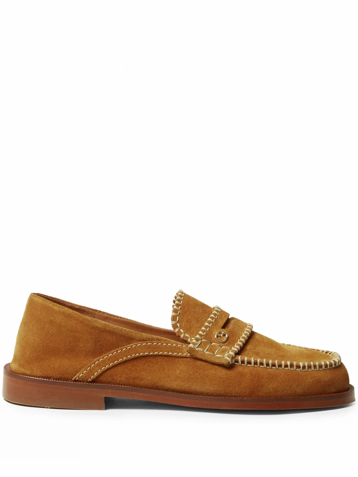 monogram suede mules