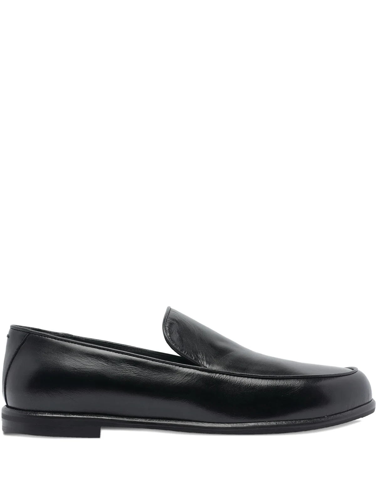 round-toe leather loafers