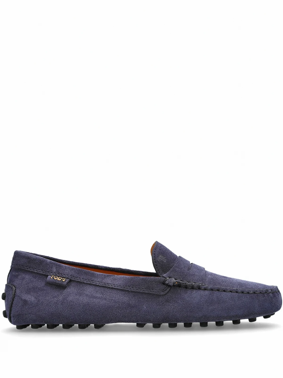 Gommino pebble-textured suede loafers