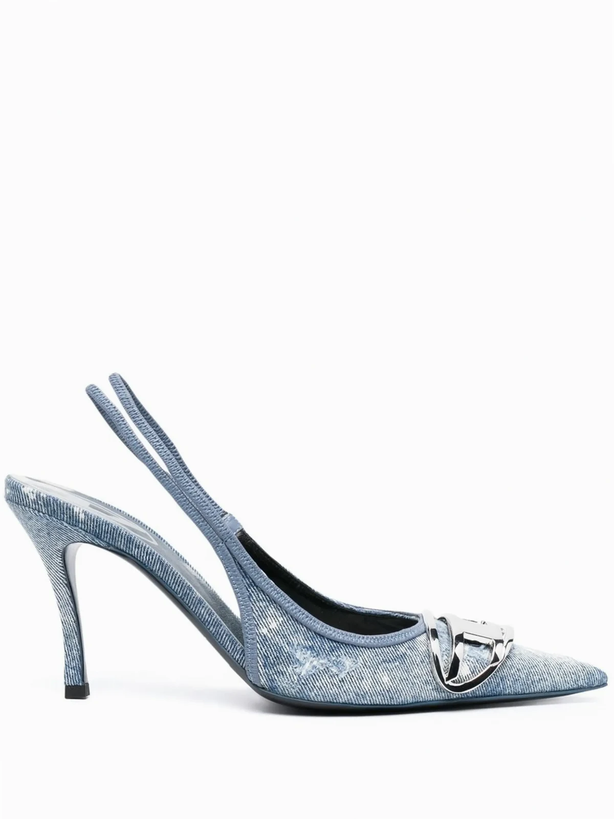 D-Venus 80mm denim slingback pumps