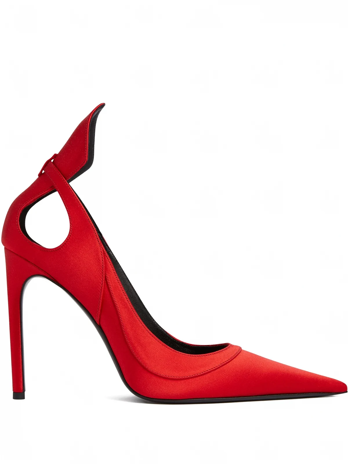 105mm satin cut-out pumps