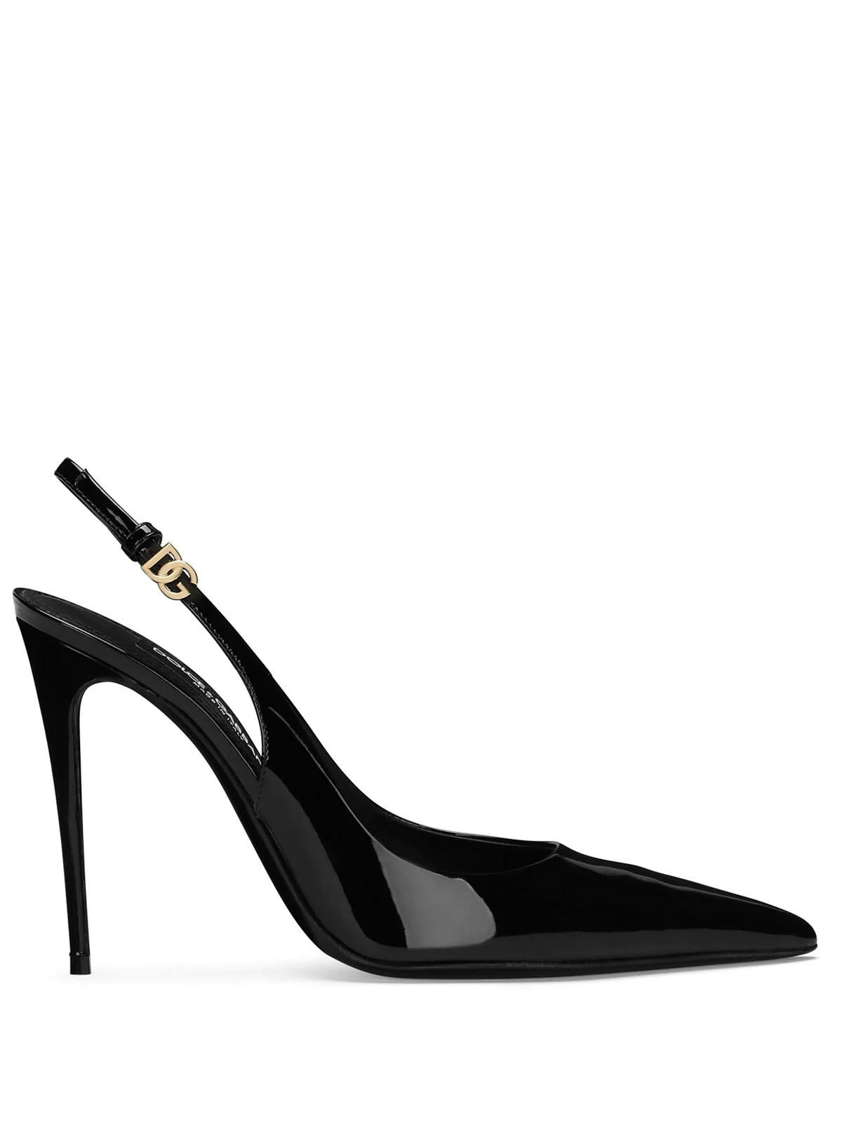 DNA patent-leather slingback pumps