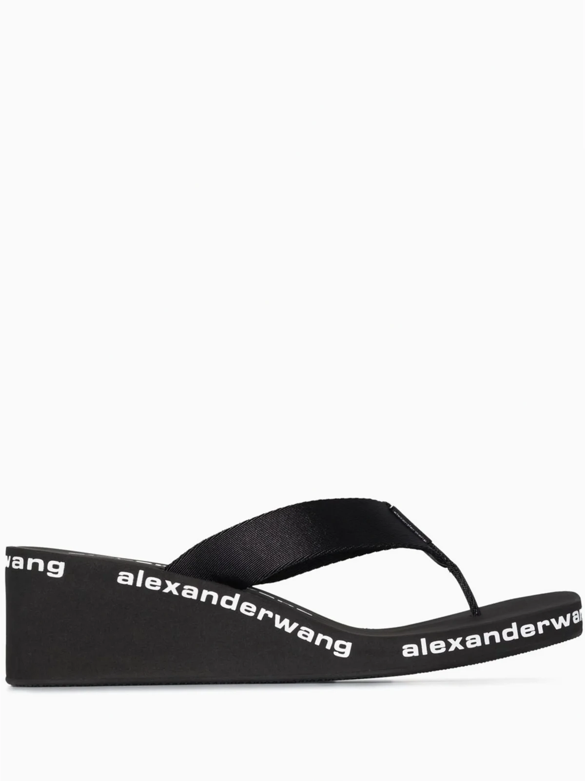 logo-print wedge flip flops