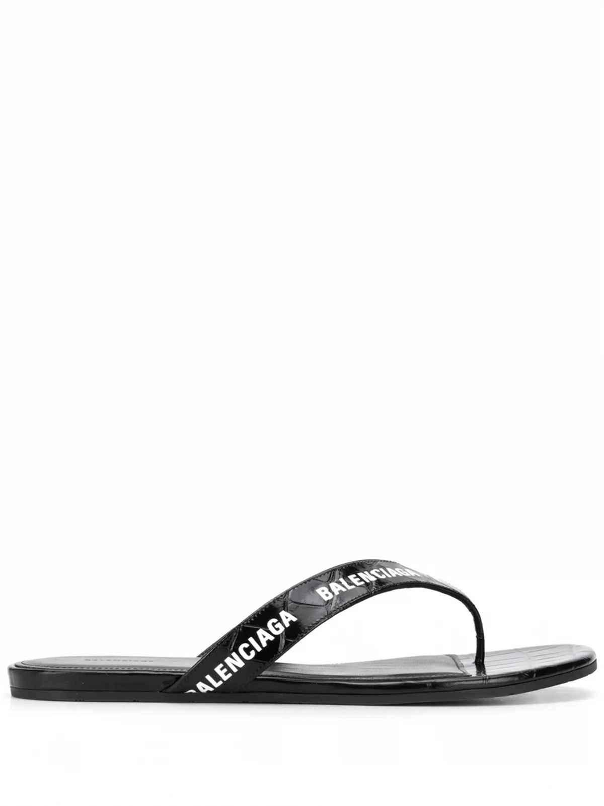 crocodile effect all-over logo sandals