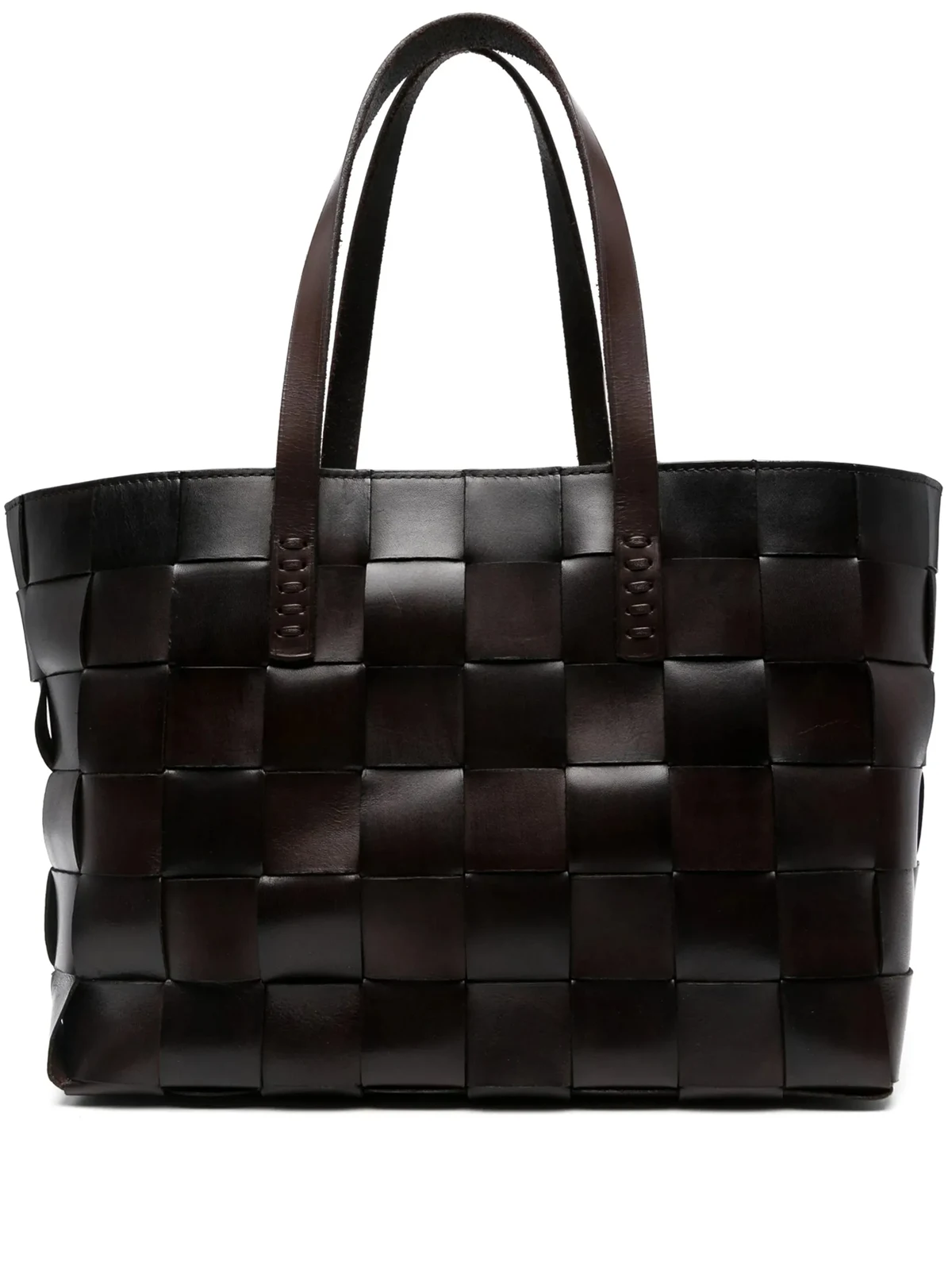 calf leather woven tote bag