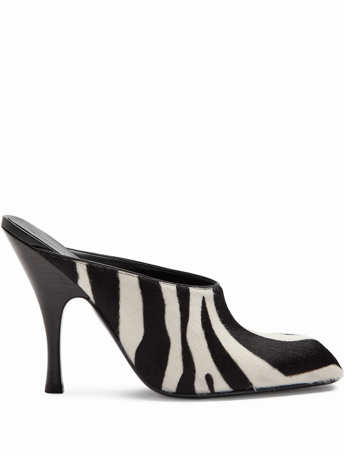 zebra-print round-toe mules