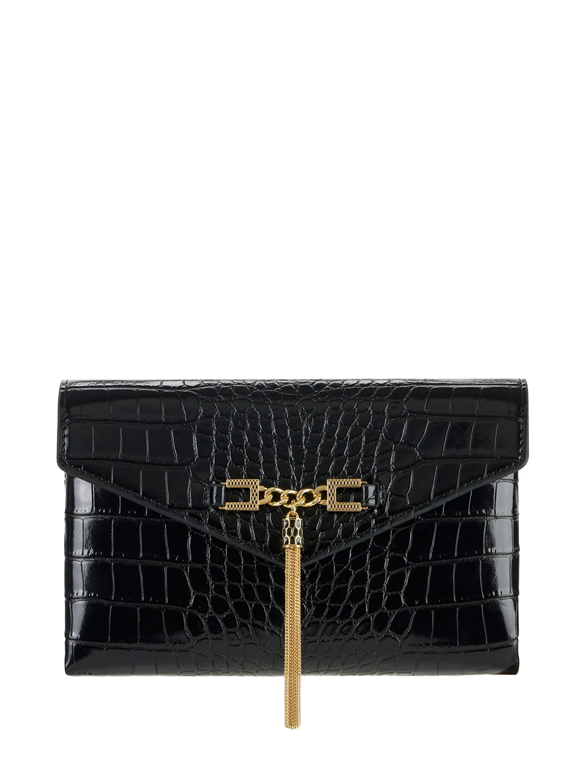 tassel-embellishment clutch bag