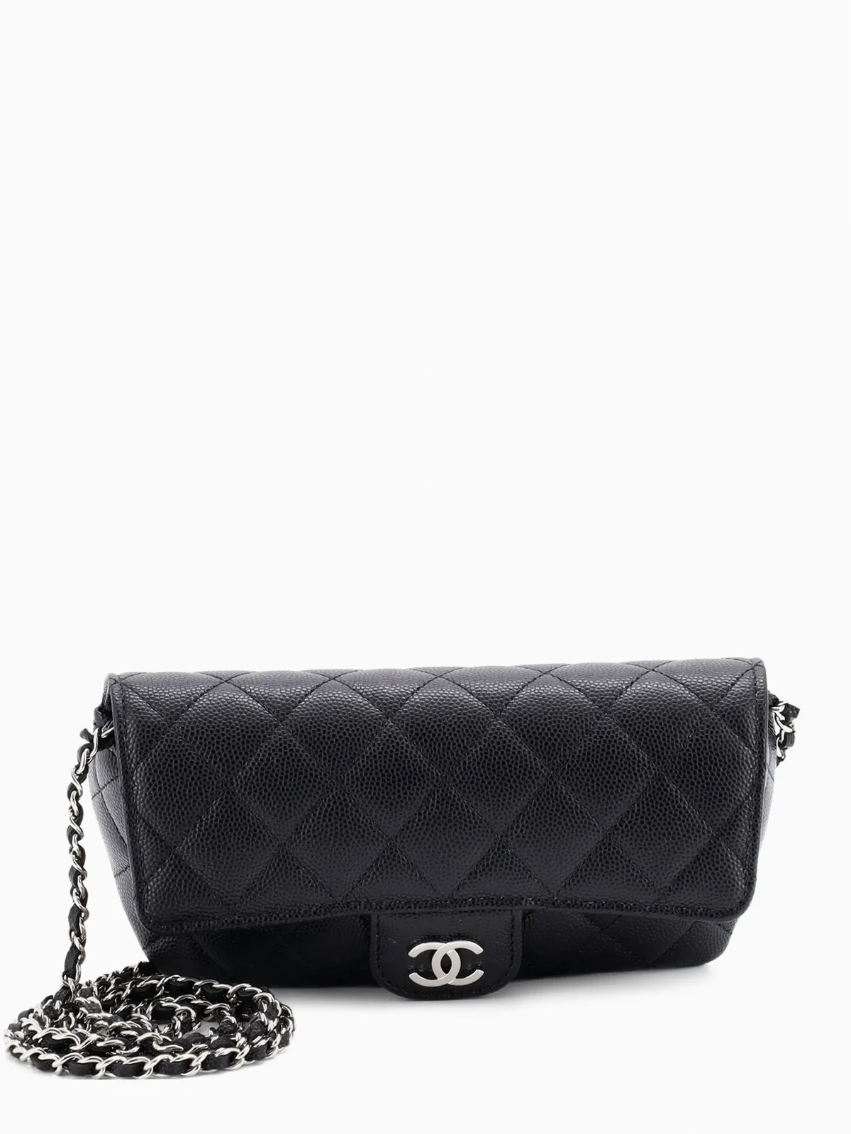 Classic Sunglasses Case with Chain Quilted Caviar Clutch