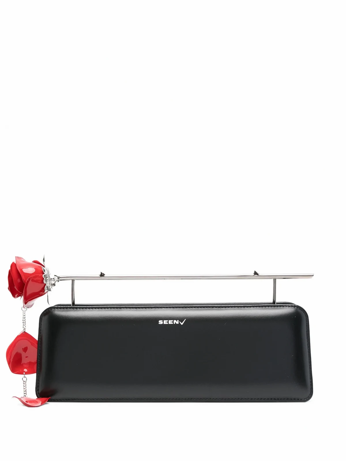 rose-embellished clasp clutch