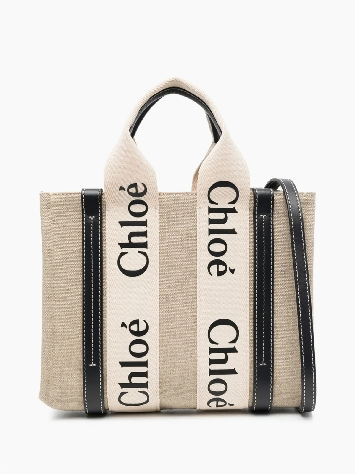 Woody logo-strap tote bag