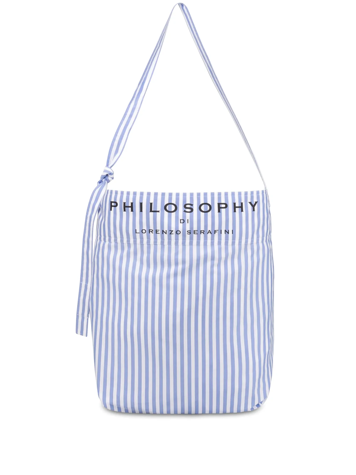 logo-print striped beach bag