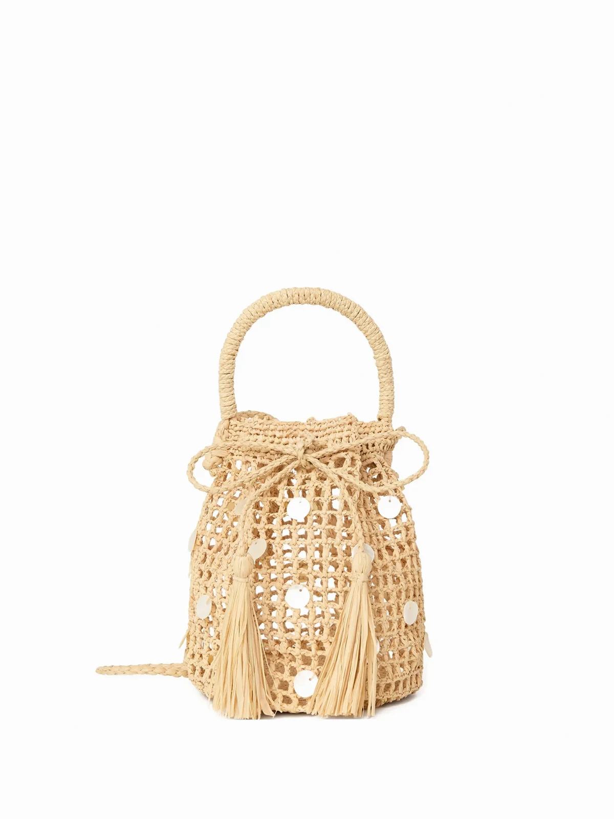 Precious Moments Beuteltasche aus Raffiabast mit Quasten