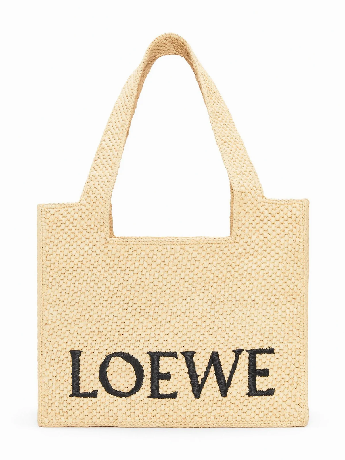Medium LOEWE Font Tote in raffia