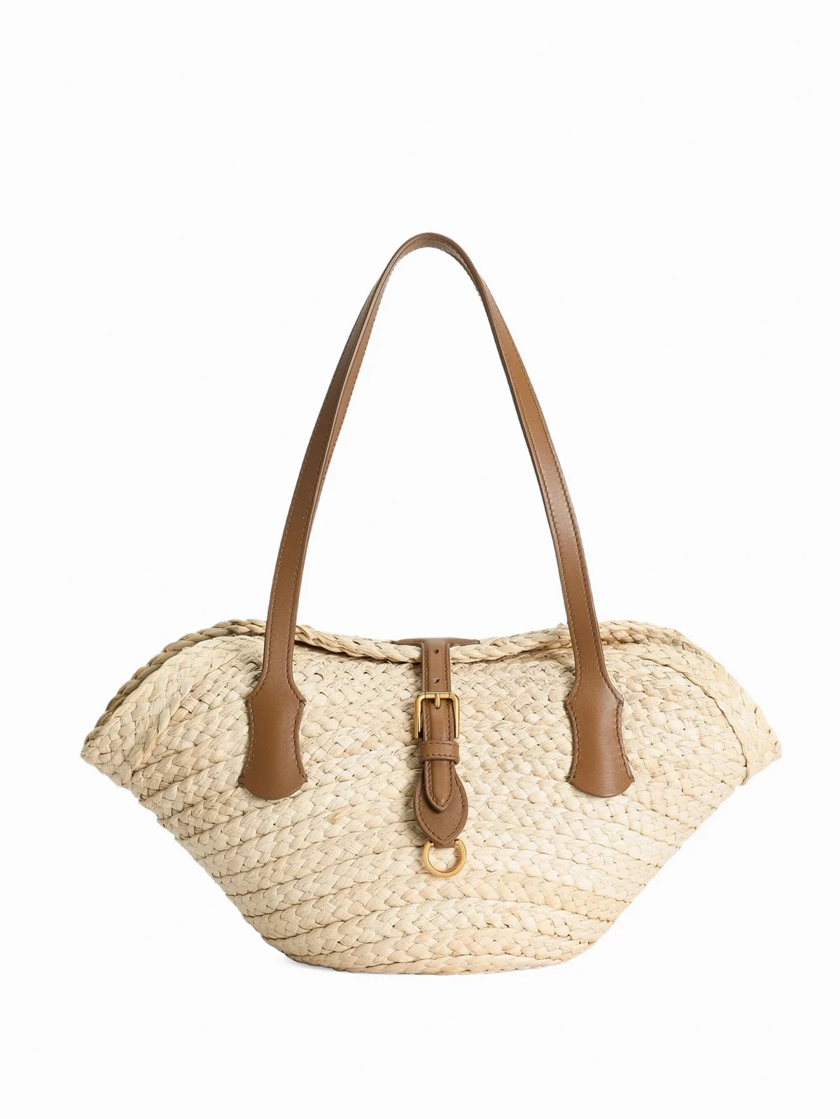 Capri woven-raffia shoulder bag
