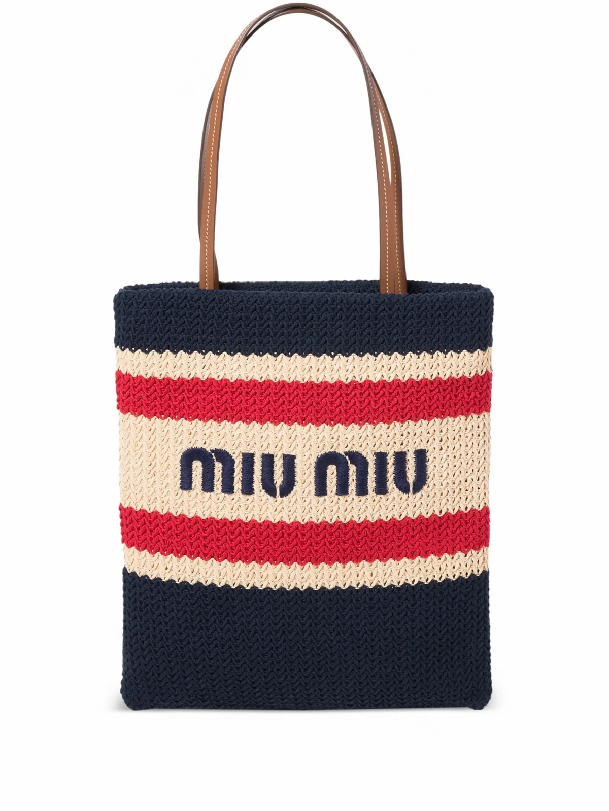 striped crochet tote bag