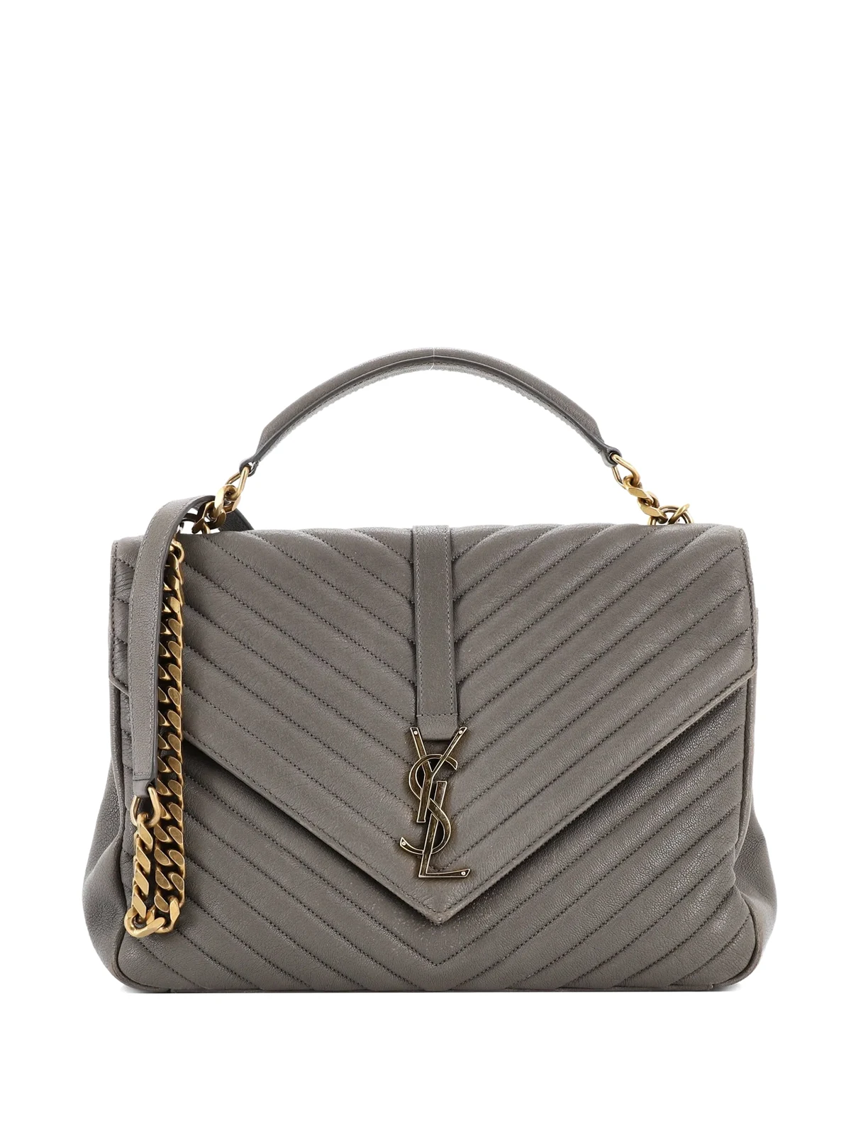 Classic Monogram College Bag Matelasse Chevron Leather Large shoulder bag