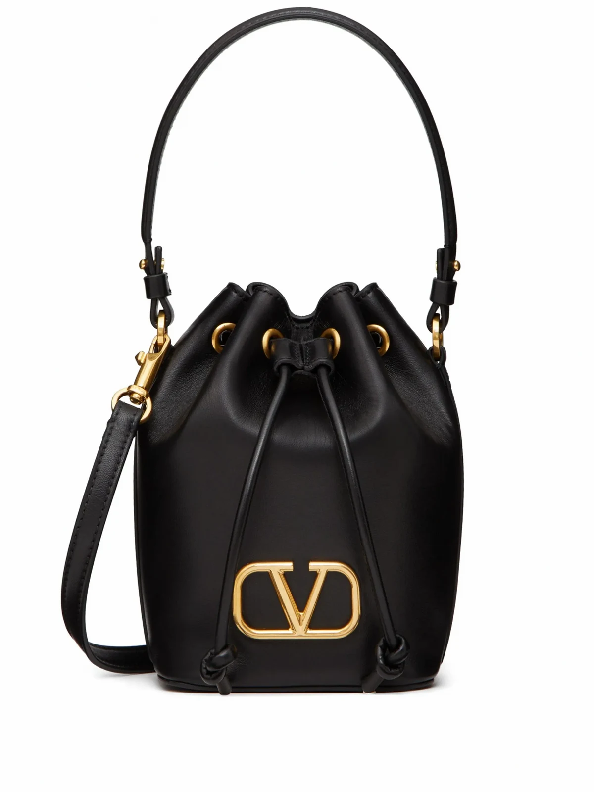 mini VLogo Signature leather bucket bag