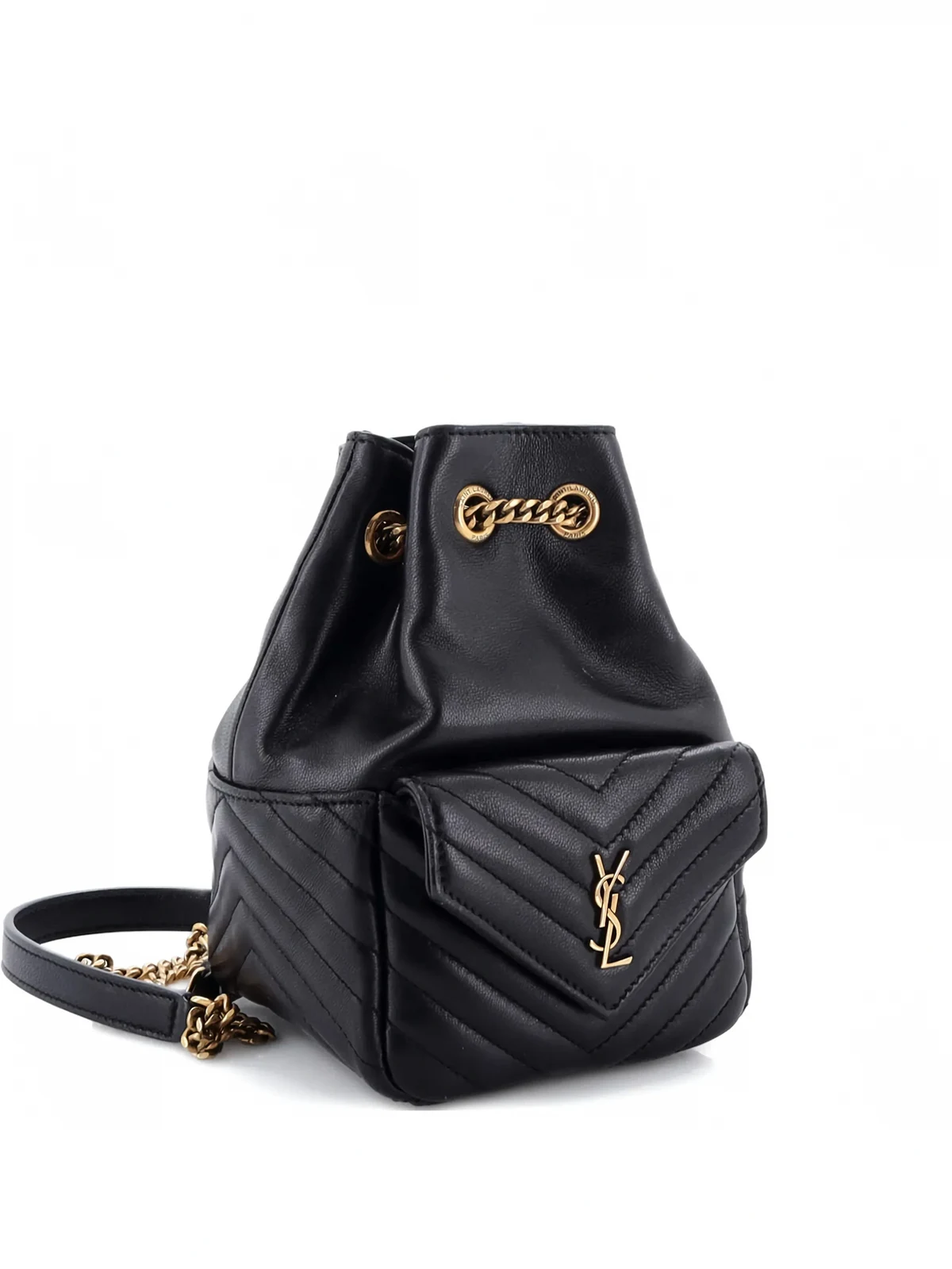 Joe Matelasse Chevron Leather Mini bucket bag