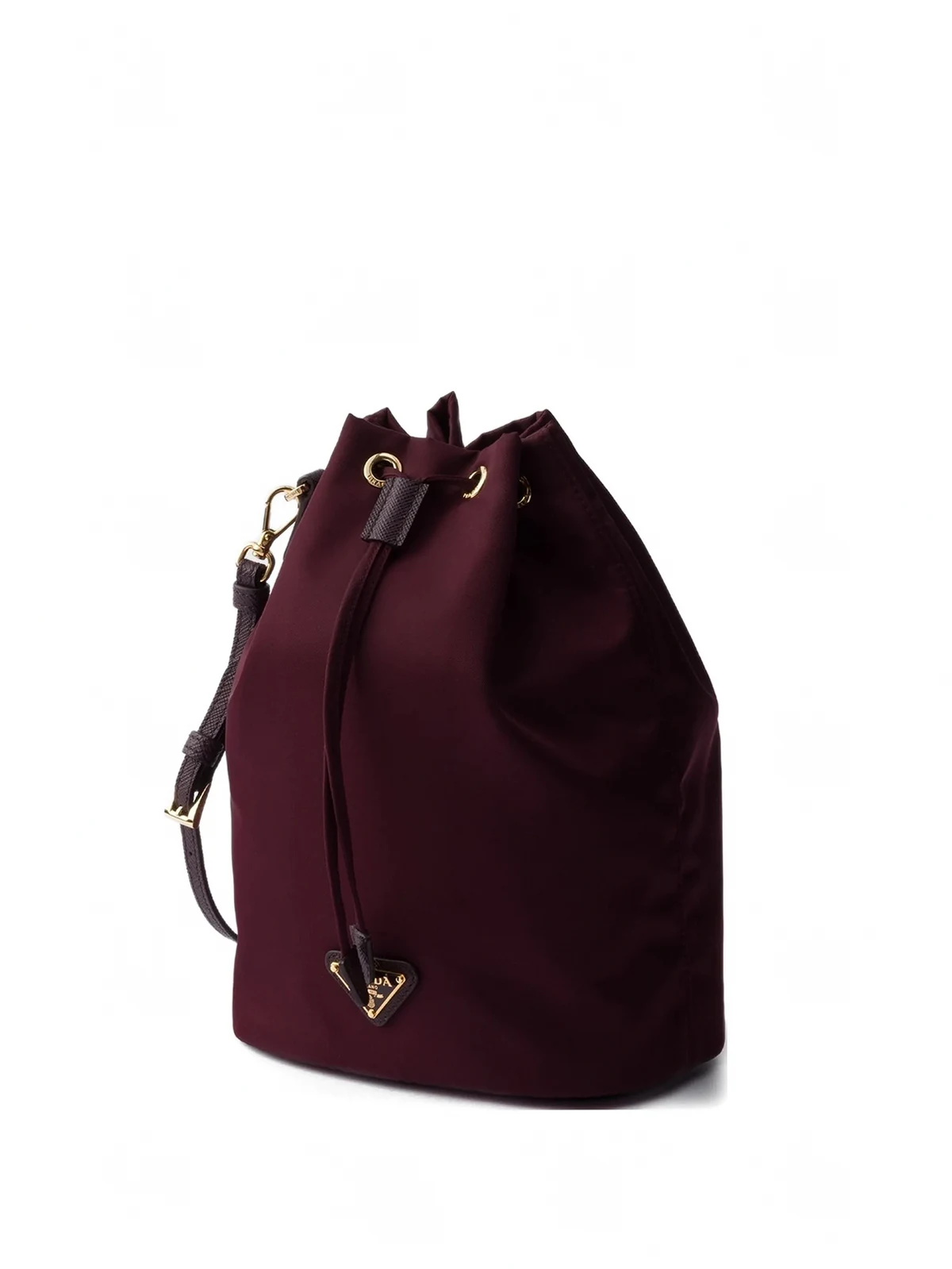 drawstring metal-logo bucket bag