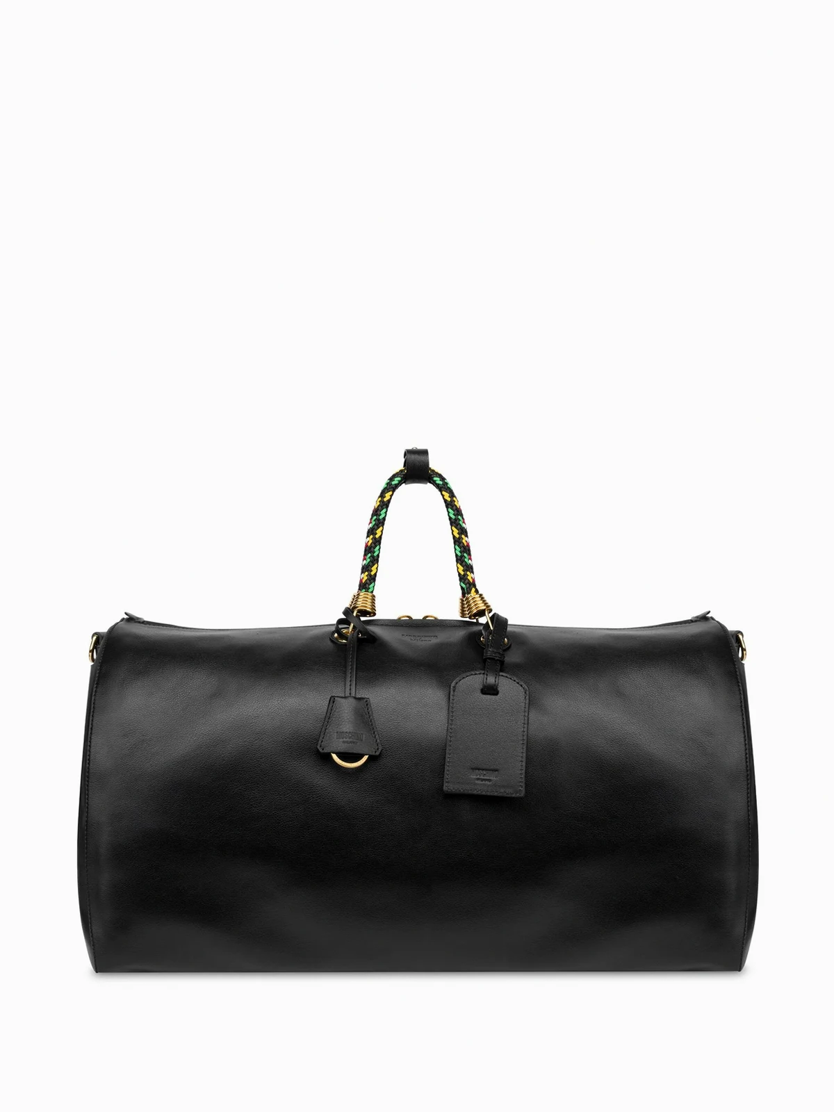 zip-up leather duffle bag