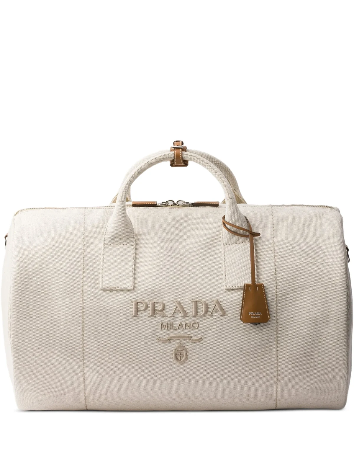 logo-embossed duffle bag