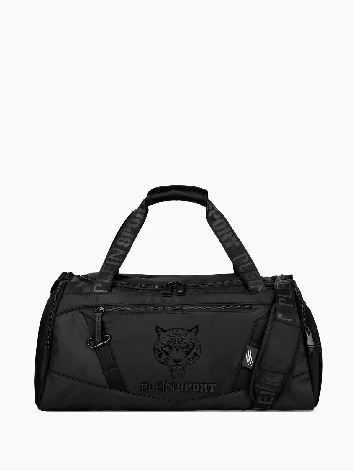 embossed-logo gym bag