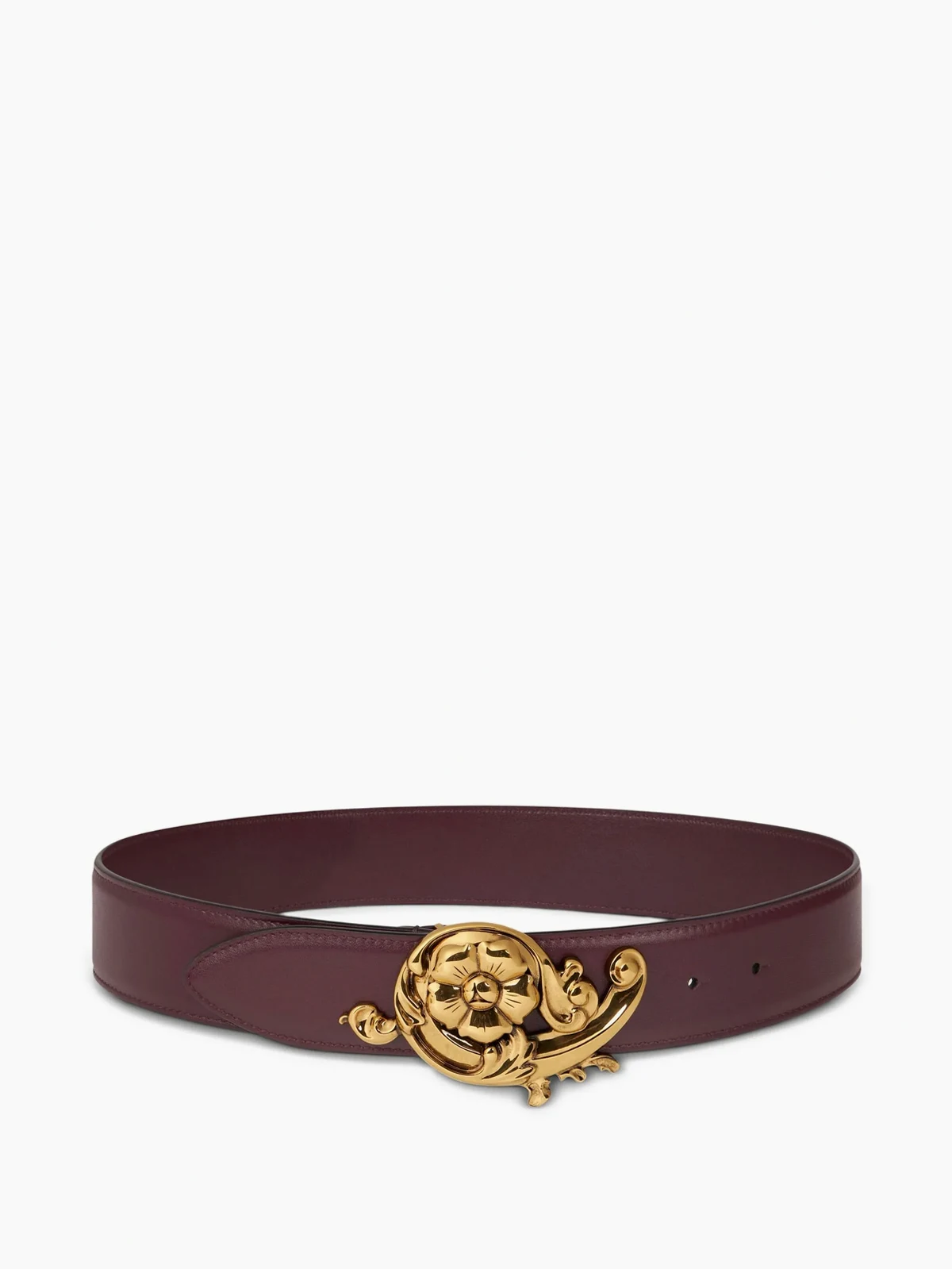 floral-buckle leather belt