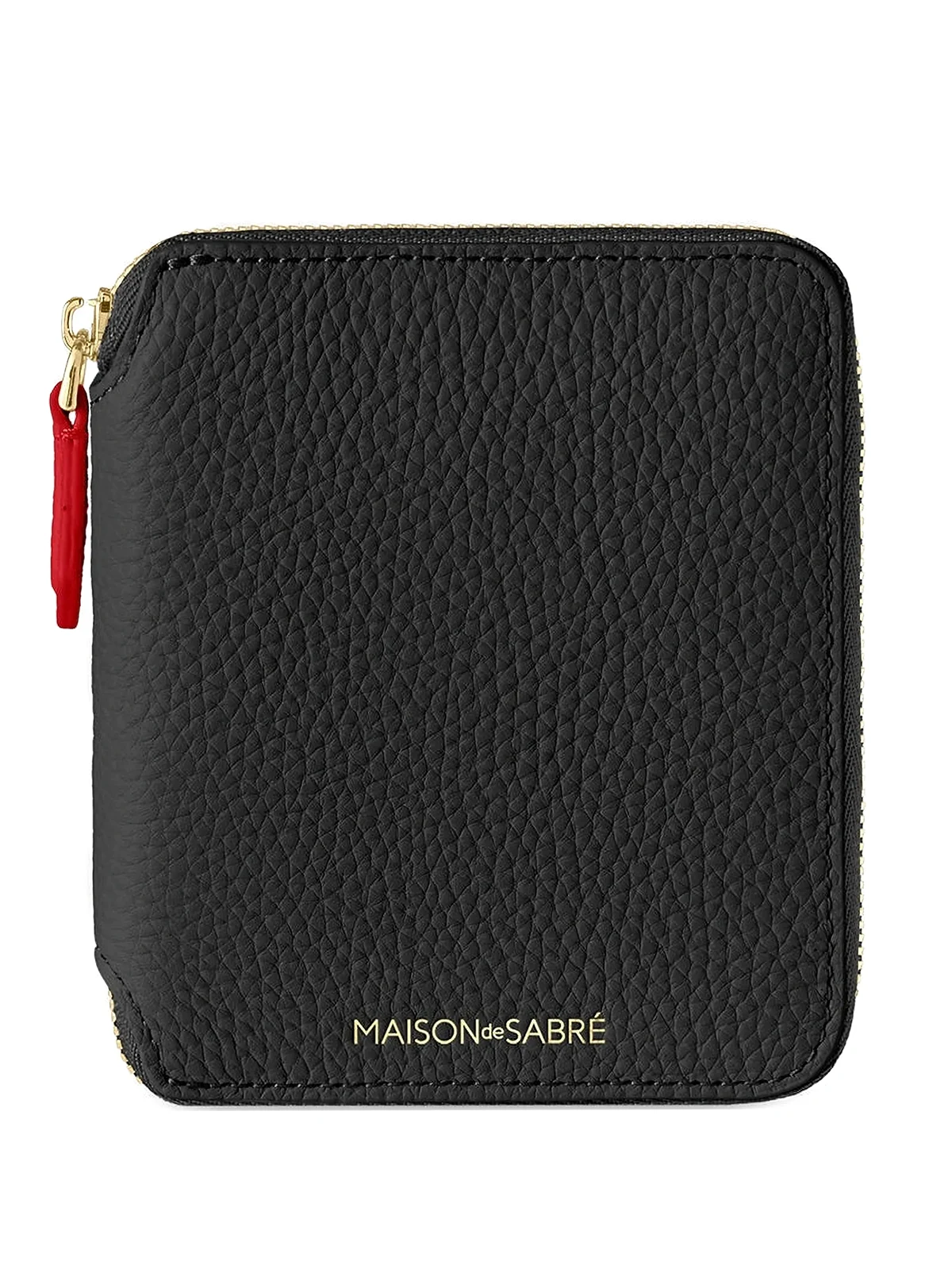 zip pebbled leather wallet