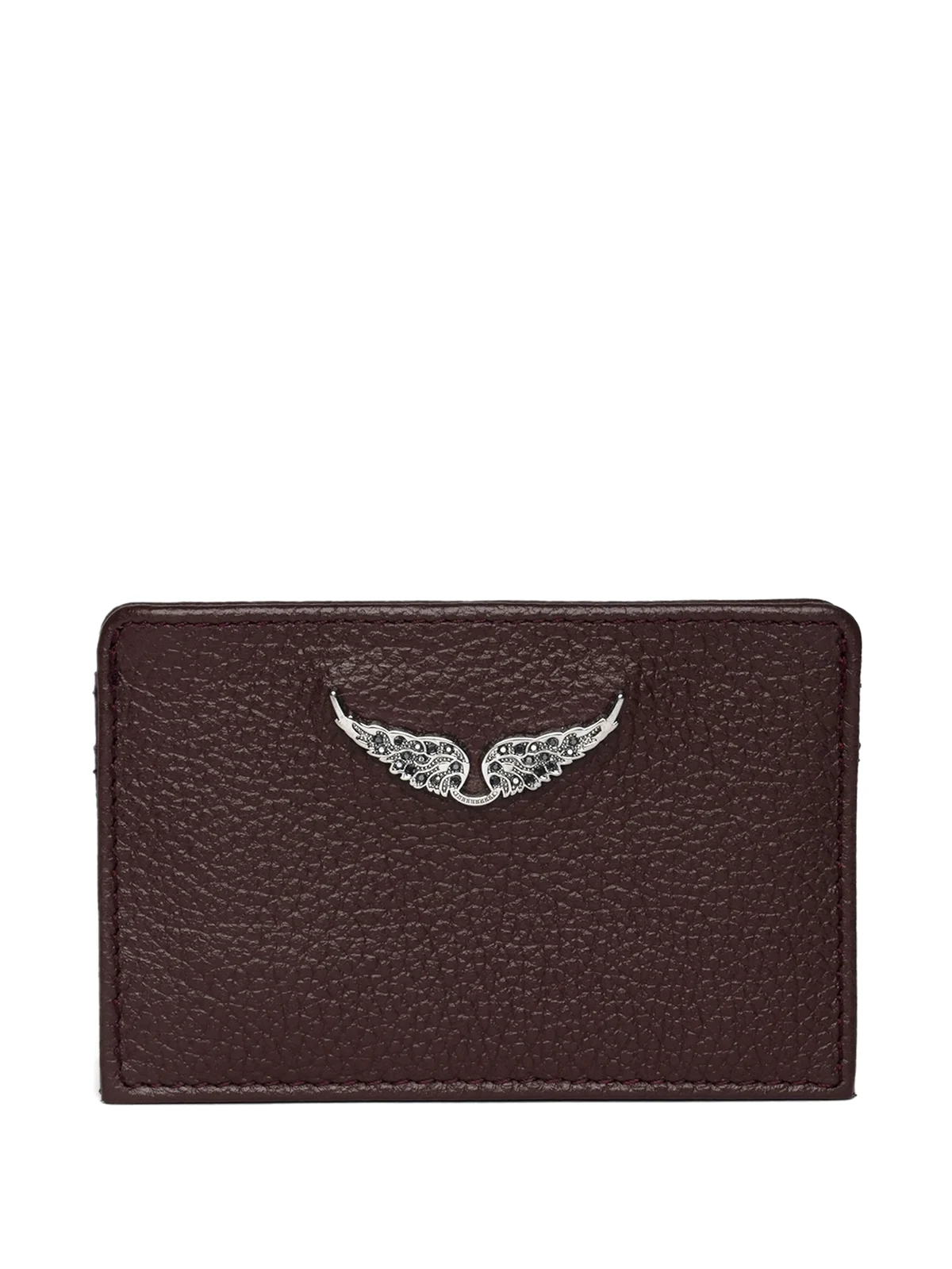 leather logo-plaque cardholder