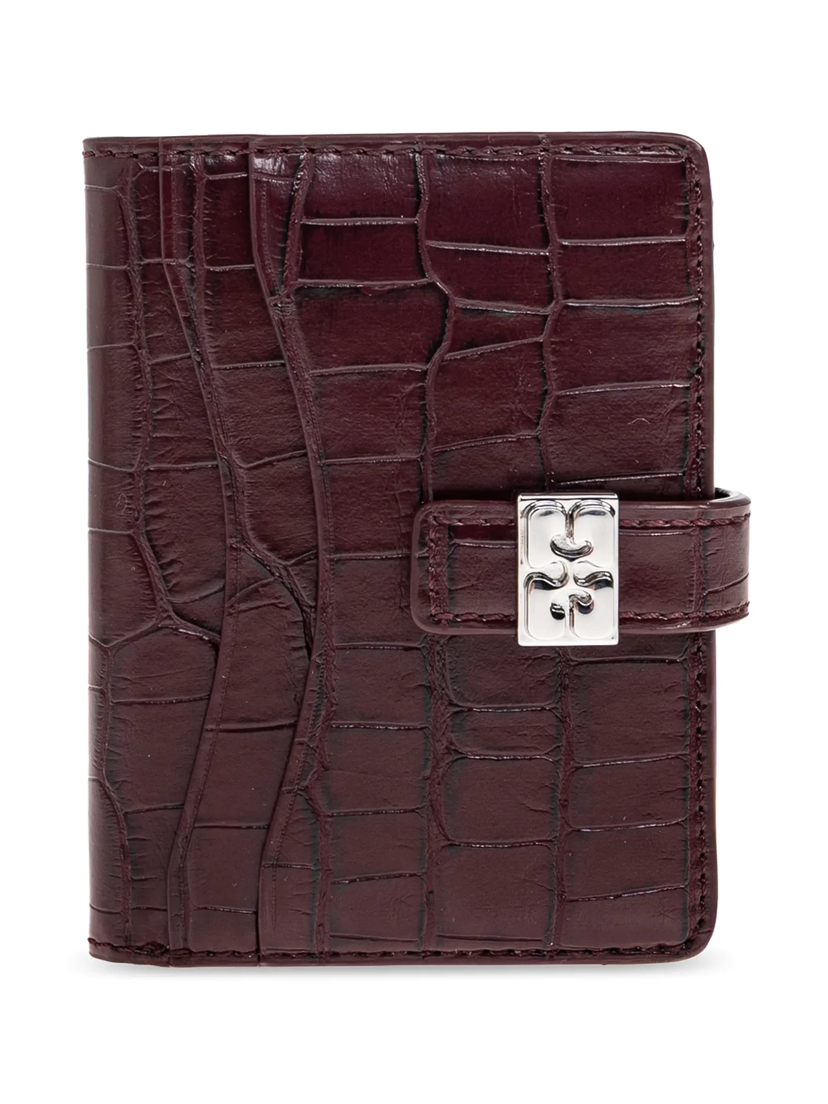 croc-effect buckle wallet