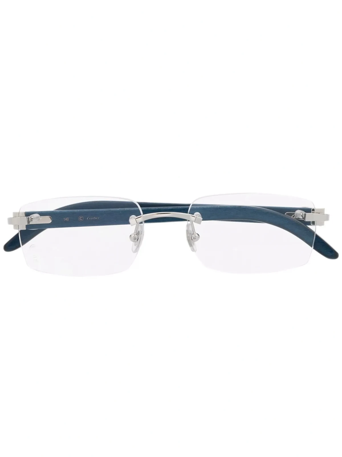 Rahmenlose Brille mit eckigem Gestell