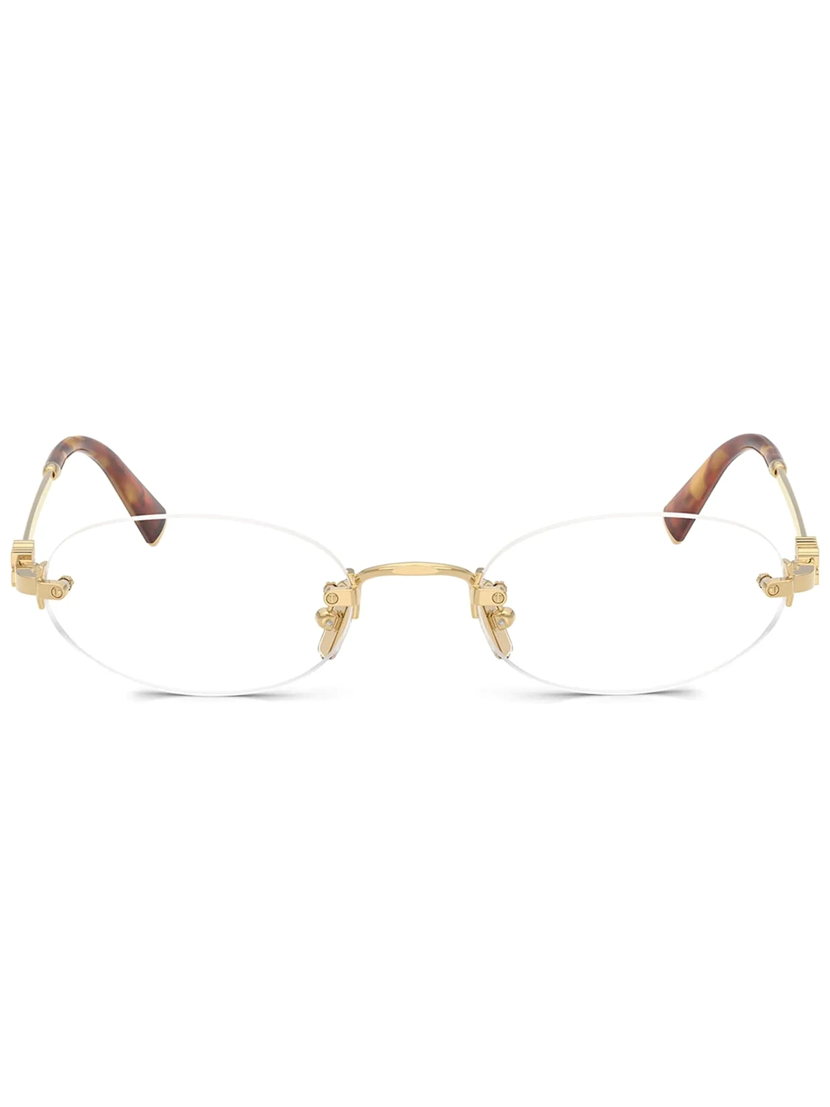 Runde Brille mit Logo-Schild