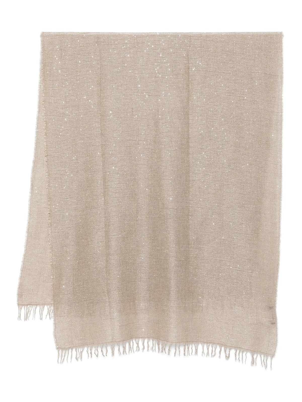 sequin-embellished fringed scarf