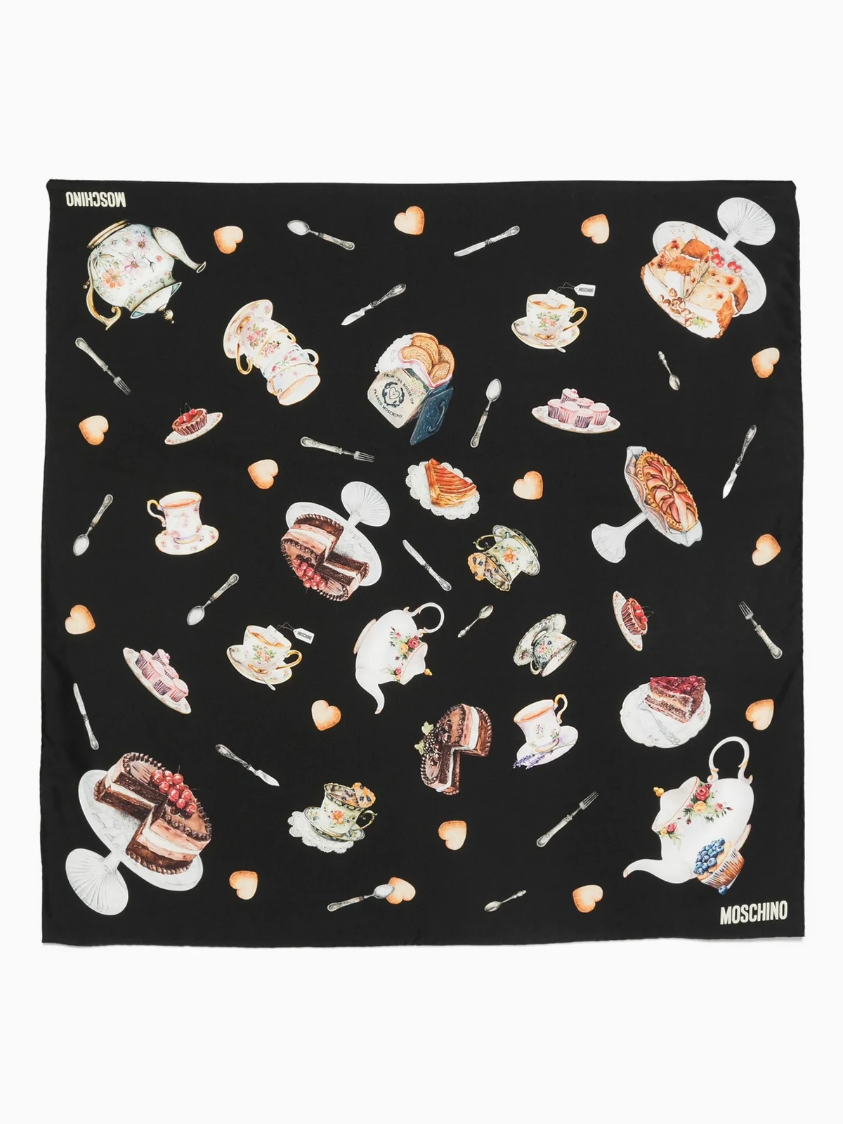 Seidenschal mit Tea Time-Print