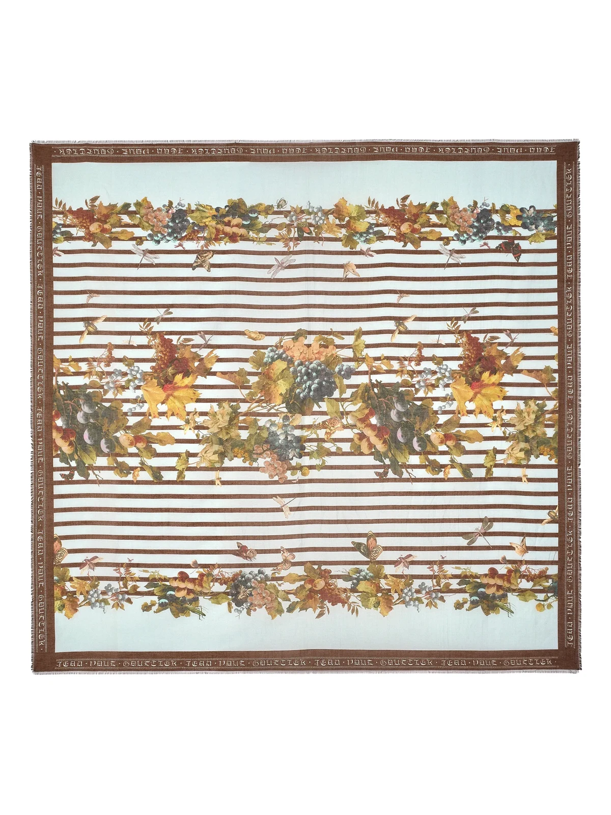 Gestreifter Schal mit Blumen